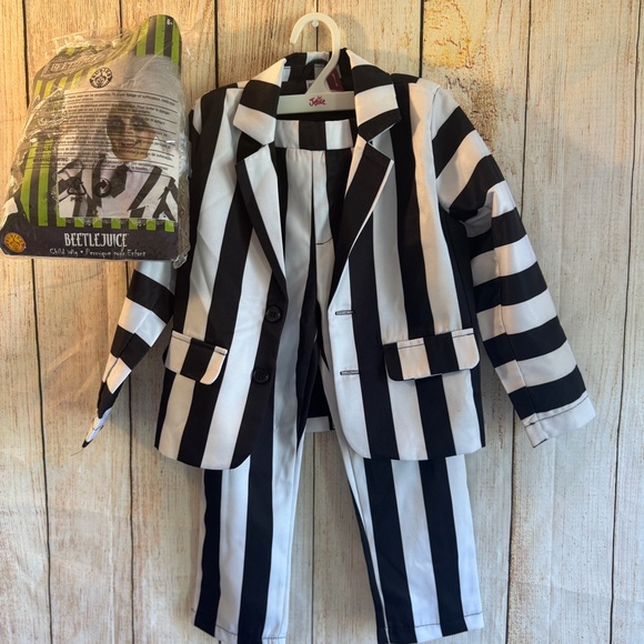 Toddler Beetlejuice Costume-suit & Wig 3T-4T, EUC - Picture 3 of 9
